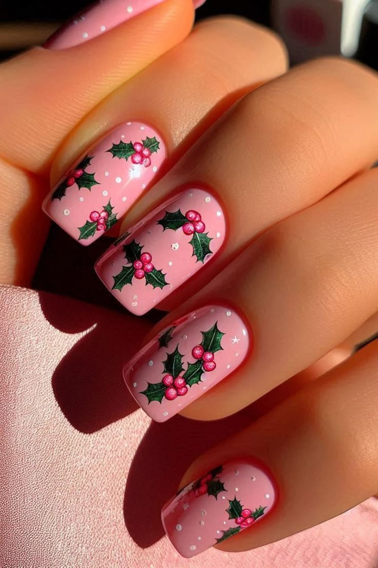21 Stunning Pink Christmas Nail Ideas to Try This Holiday Season 14 21 Stunning Pink Christmas Nail Ideas to Try This Holiday Season