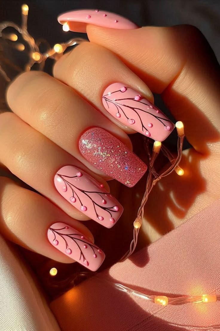 21 Stunning Pink Christmas Nail Ideas to Try This Holiday Season 19 21 Stunning Pink Christmas Nail Ideas to Try This Holiday Season