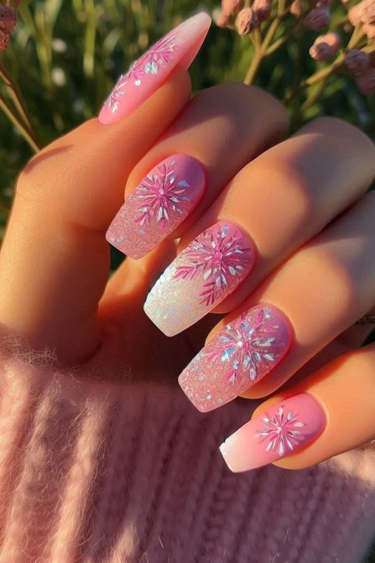 21 Stunning Pink Christmas Nail Ideas to Try This Holiday Season 17 21 Stunning Pink Christmas Nail Ideas to Try This Holiday Season