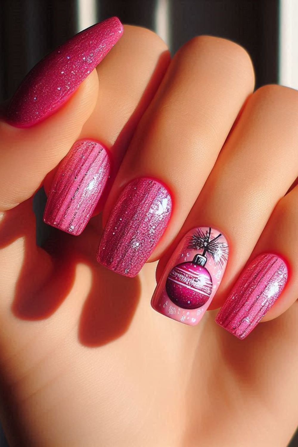 21 Stunning Pink Christmas Nail Ideas to Try This Holiday Season 7 21 Stunning Pink Christmas Nail Ideas to Try This Holiday Season