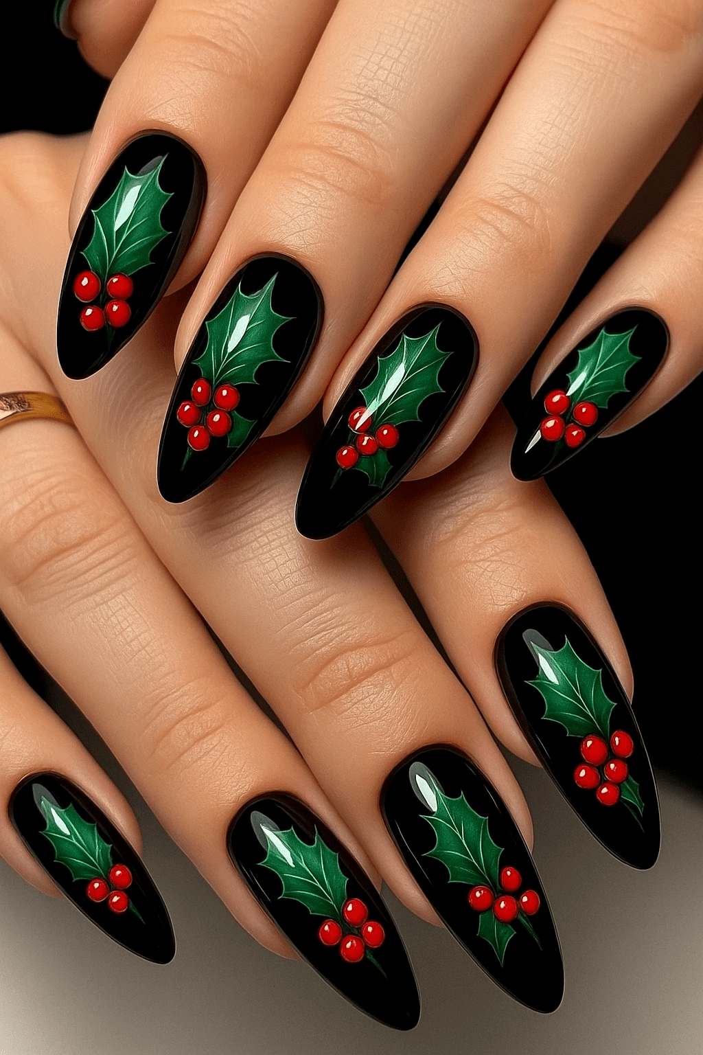 27 Elegant Black Christmas Nail Ideas for a Classy Holiday Look