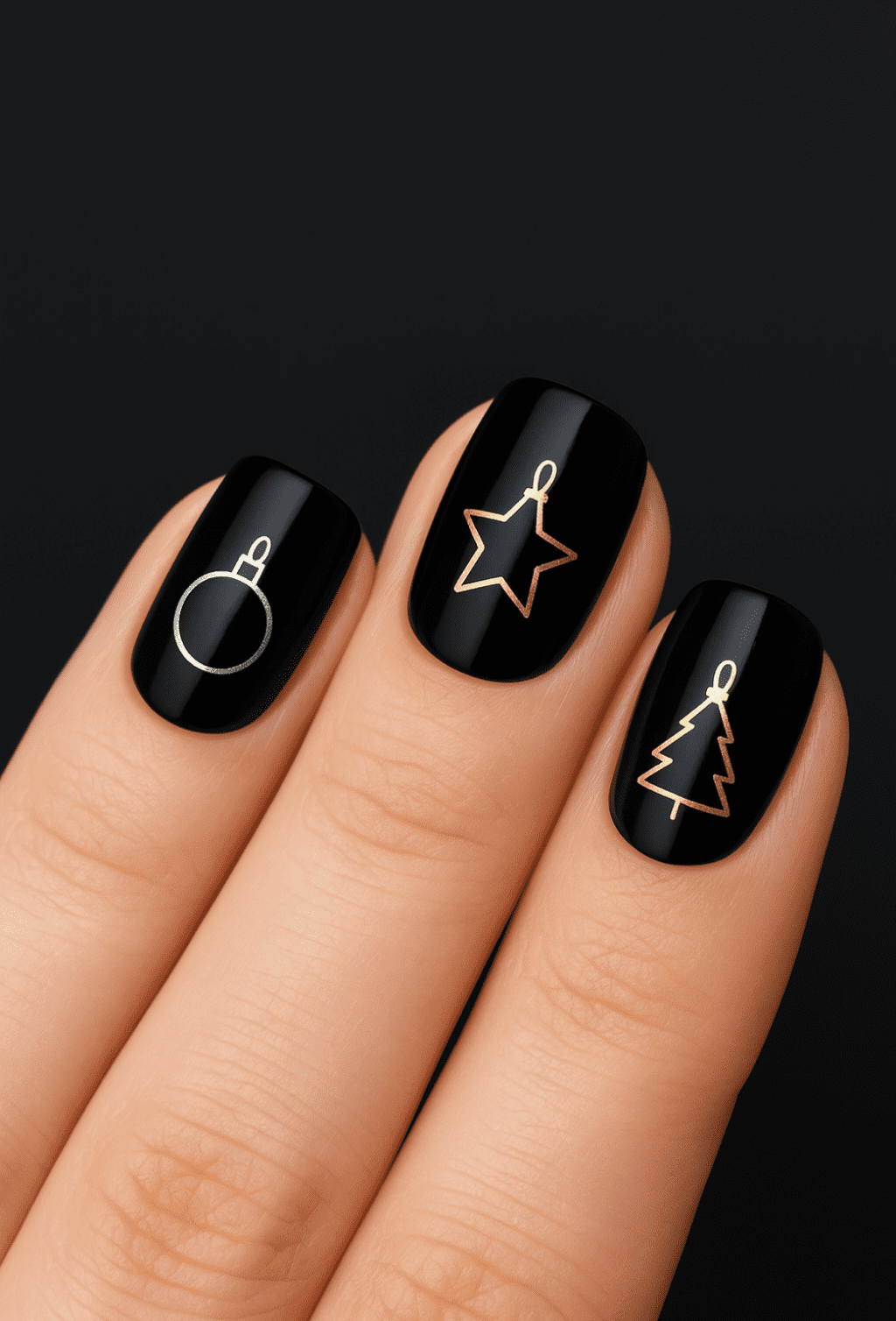 27 Elegant Black Christmas Nail Ideas for a Classy Holiday Look