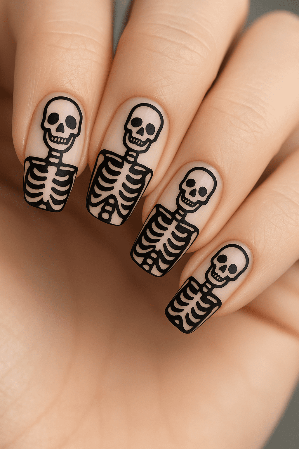 13 Skull & Skeleton Halloween Nails for a Hauntingly Chic Vibe