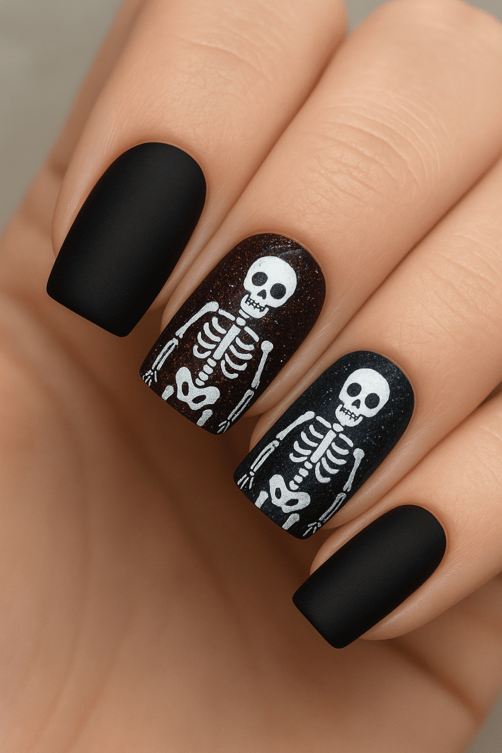 13 Skull & Skeleton Halloween Nails for a Hauntingly Chic Vibe
