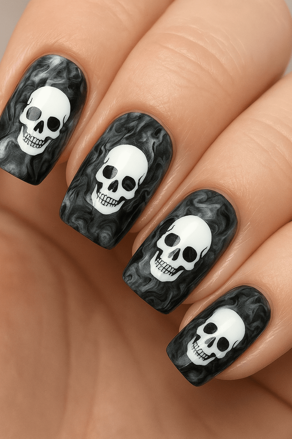 13 Skull & Skeleton Halloween Nails for a Hauntingly Chic Vibe