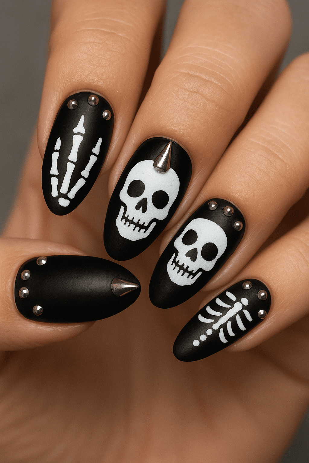 13 Skull & Skeleton Halloween Nails for a Hauntingly Chic Vibe
