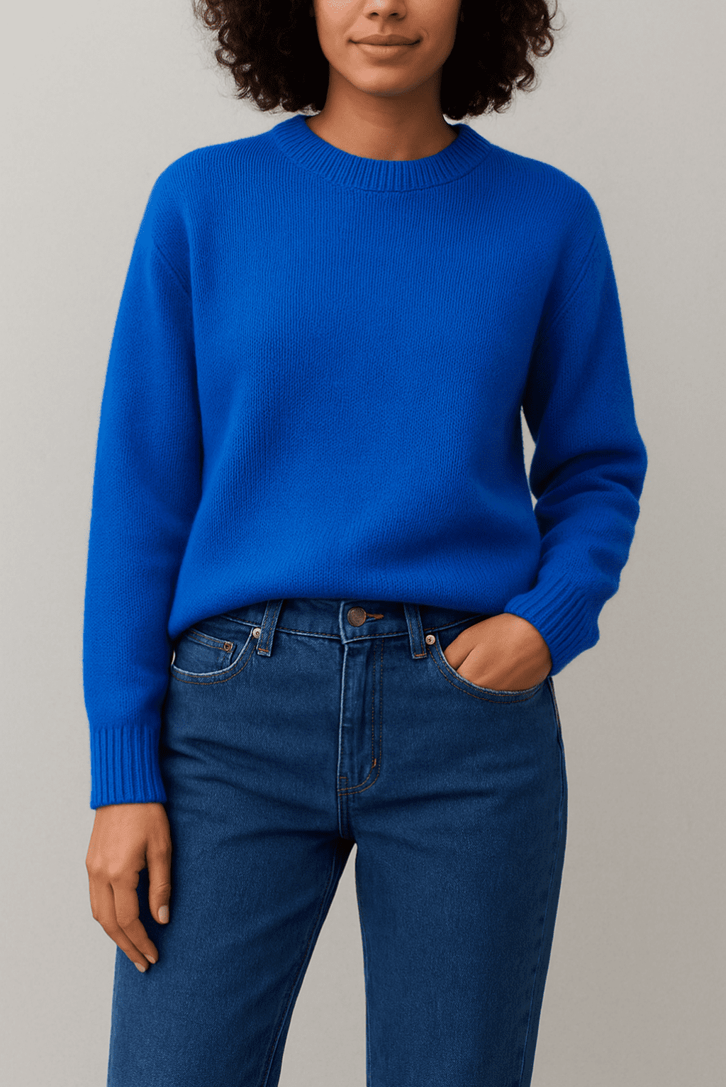 Bright Sweater & Classic Blue Jeans
