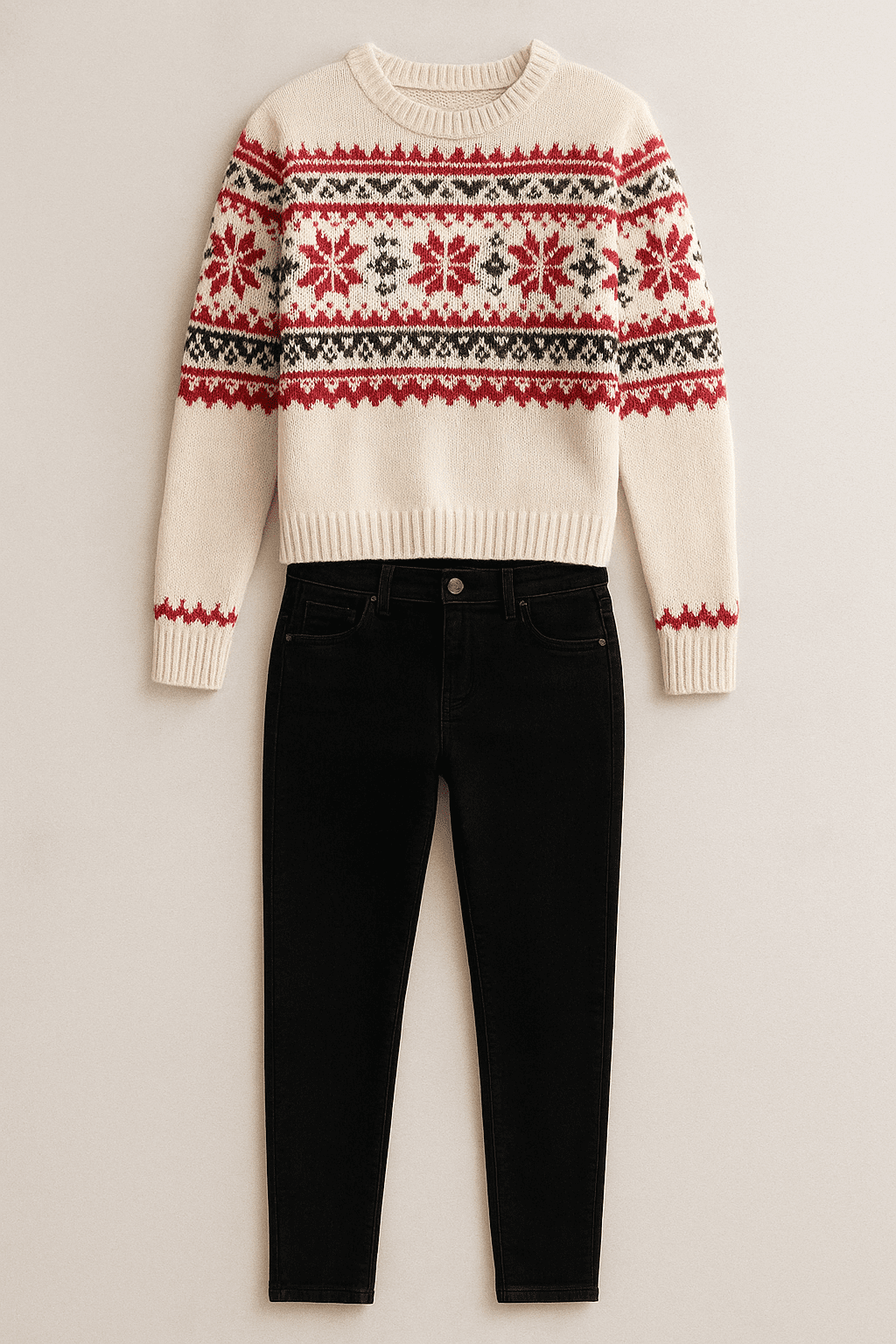 The Festive Fair Isle & Black Jeans