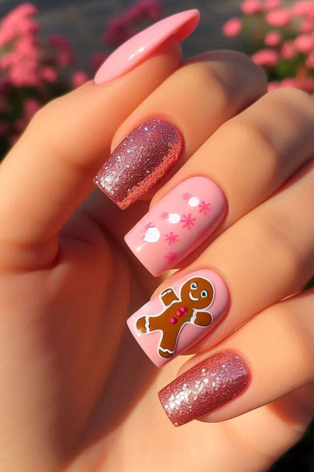 21 Stunning Pink Christmas Nail Ideas to Try This Holiday Season 20 21 Stunning Pink Christmas Nail Ideas to Try This Holiday Season