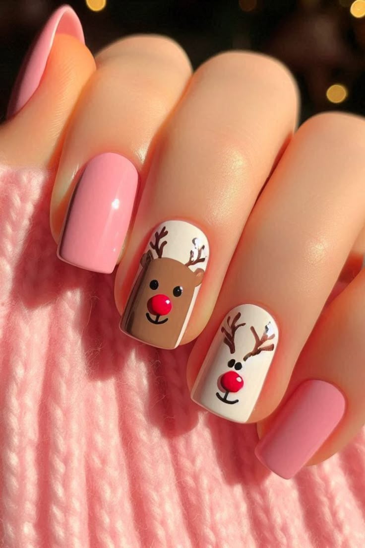 21 Stunning Pink Christmas Nail Ideas to Try This Holiday Season 12 21 Stunning Pink Christmas Nail Ideas to Try This Holiday Season