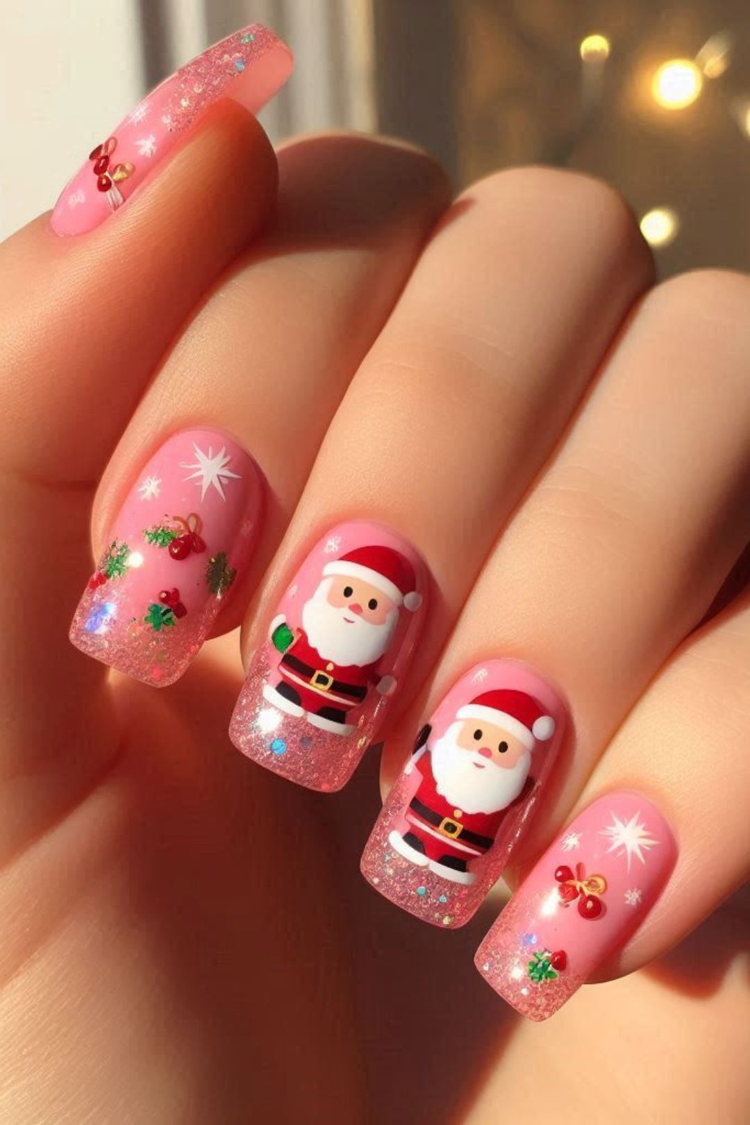 21 Stunning Pink Christmas Nail Ideas to Try This Holiday Season 4 21 Stunning Pink Christmas Nail Ideas to Try This Holiday Season