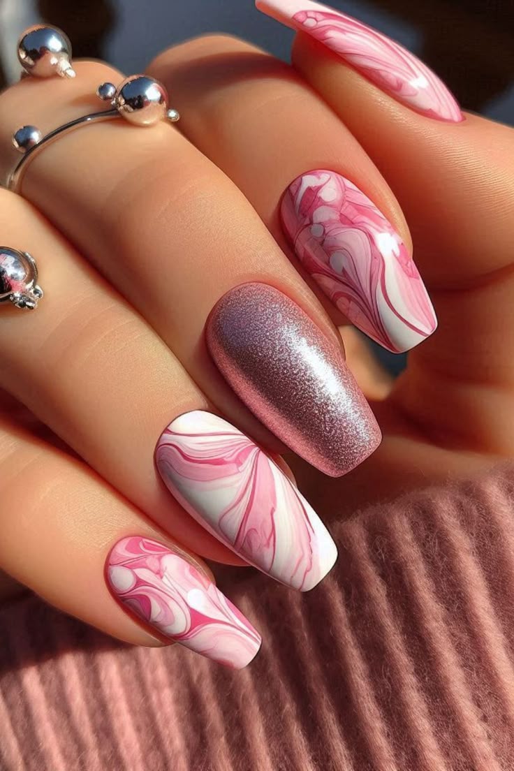21 Stunning Pink Christmas Nail Ideas to Try This Holiday Season 10 21 Stunning Pink Christmas Nail Ideas to Try This Holiday Season