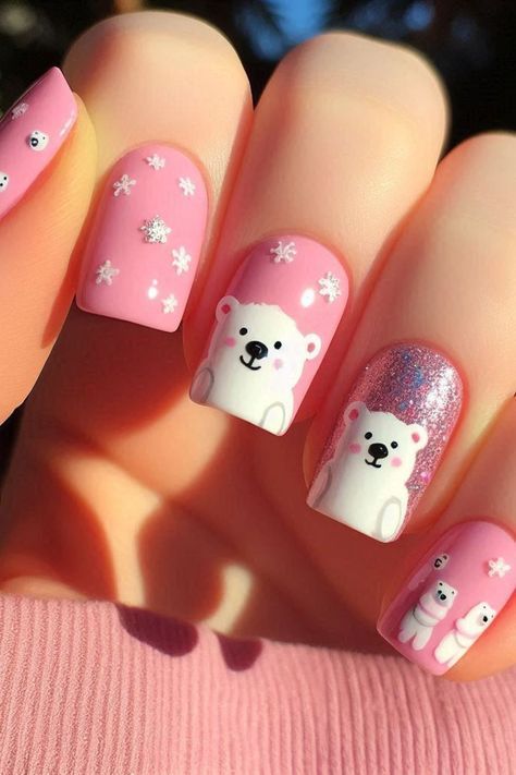21 Stunning Pink Christmas Nail Ideas to Try This Holiday Season 18 21 Stunning Pink Christmas Nail Ideas to Try This Holiday Season