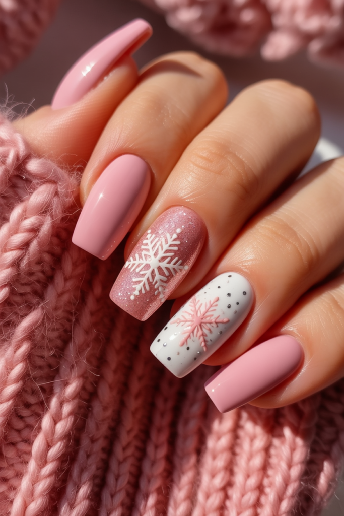 21 Stunning Pink Christmas Nail Ideas to Try This Holiday Season 1 21 Stunning Pink Christmas Nail Ideas to Try This Holiday Season
