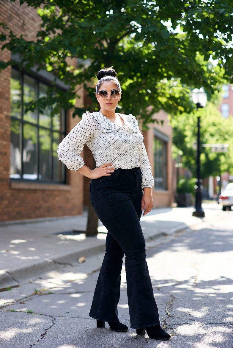 Polka Dot Blouse With Jeans Outfit: 20 Chic & Modern Ways to Style This Classic Combo