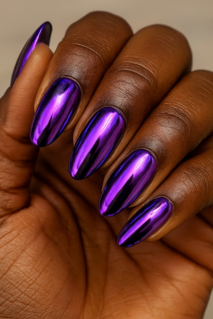 20 Metallic Nail Colors That Look Stunning on Melanin Skin