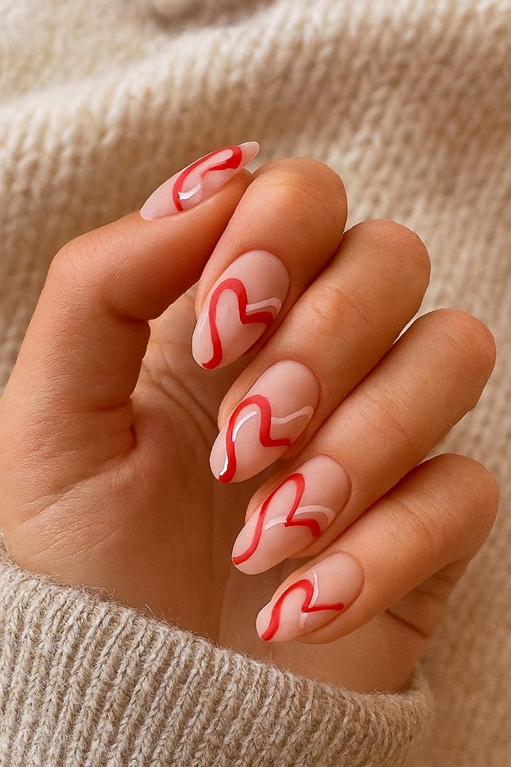 Geometric Valentine Nails: 21 Stylish Nail Ideas for a Modern Valentine Look