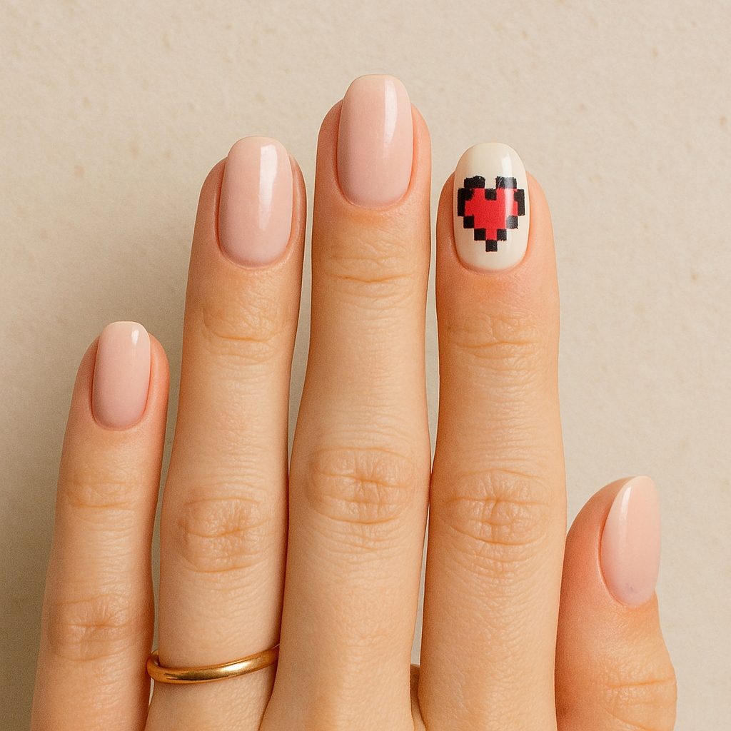 Geometric Valentine Nails: 21 Stylish Nail Ideas for a Modern Valentine Look