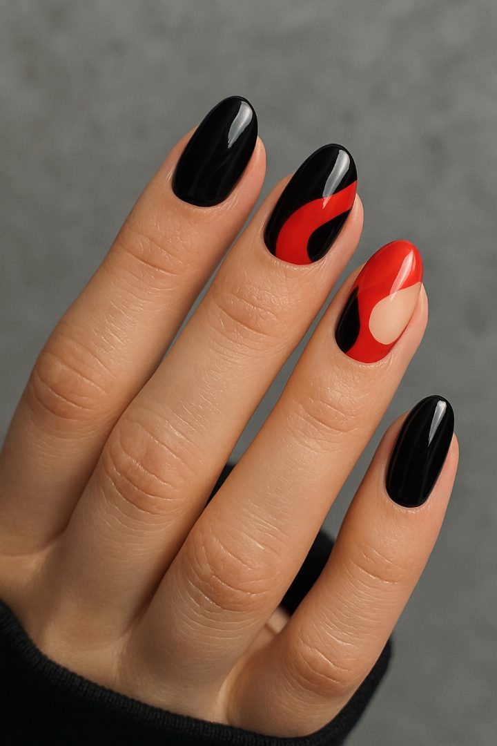 Geometric Valentine Nails: 21 Stylish Nail Ideas for a Modern Valentine Look