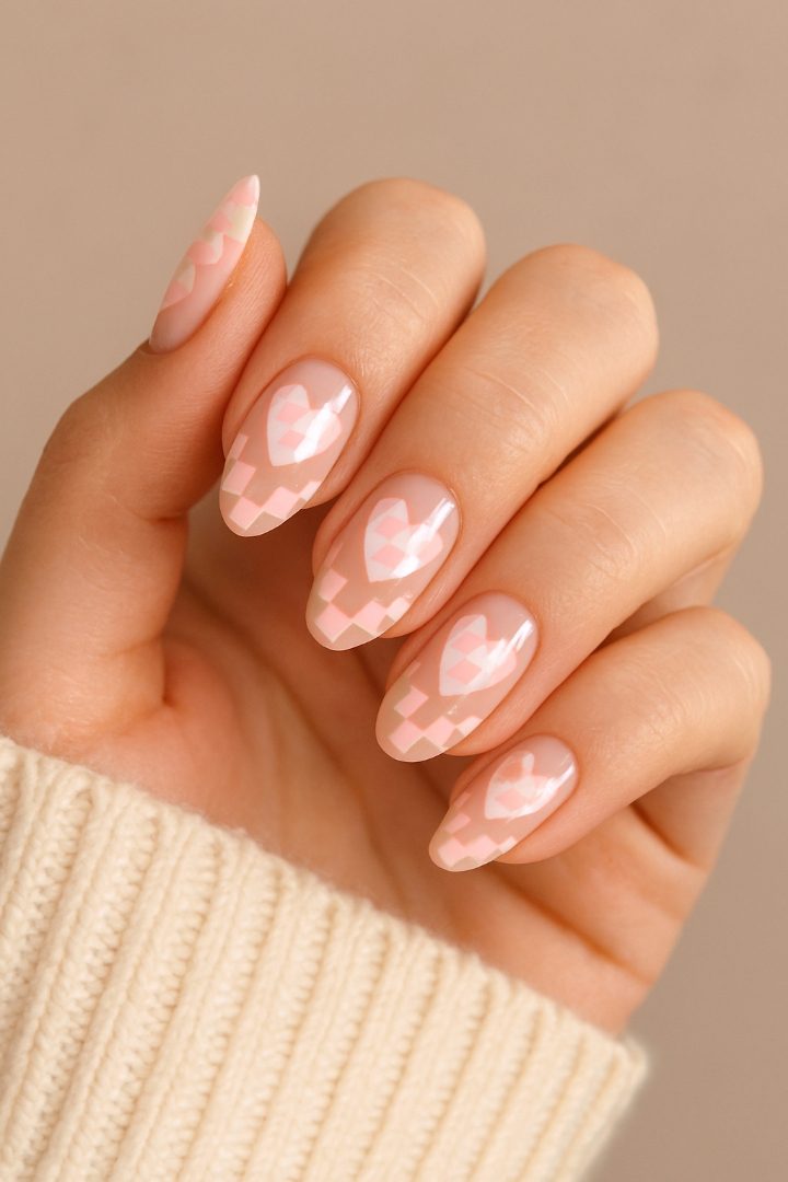 Geometric Valentine Nails: 21 Stylish Nail Ideas for a Modern Valentine Look