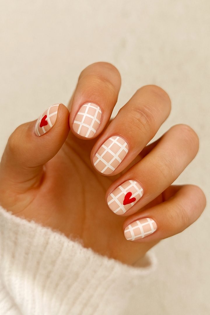 Geometric Valentine Nails: 21 Stylish Nail Ideas for a Modern Valentine Look