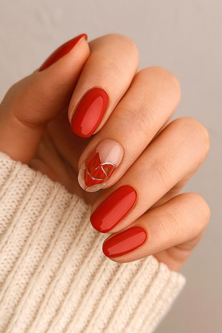 Geometric Valentine Nails: 21 Stylish Nail Ideas for a Modern Valentine Look