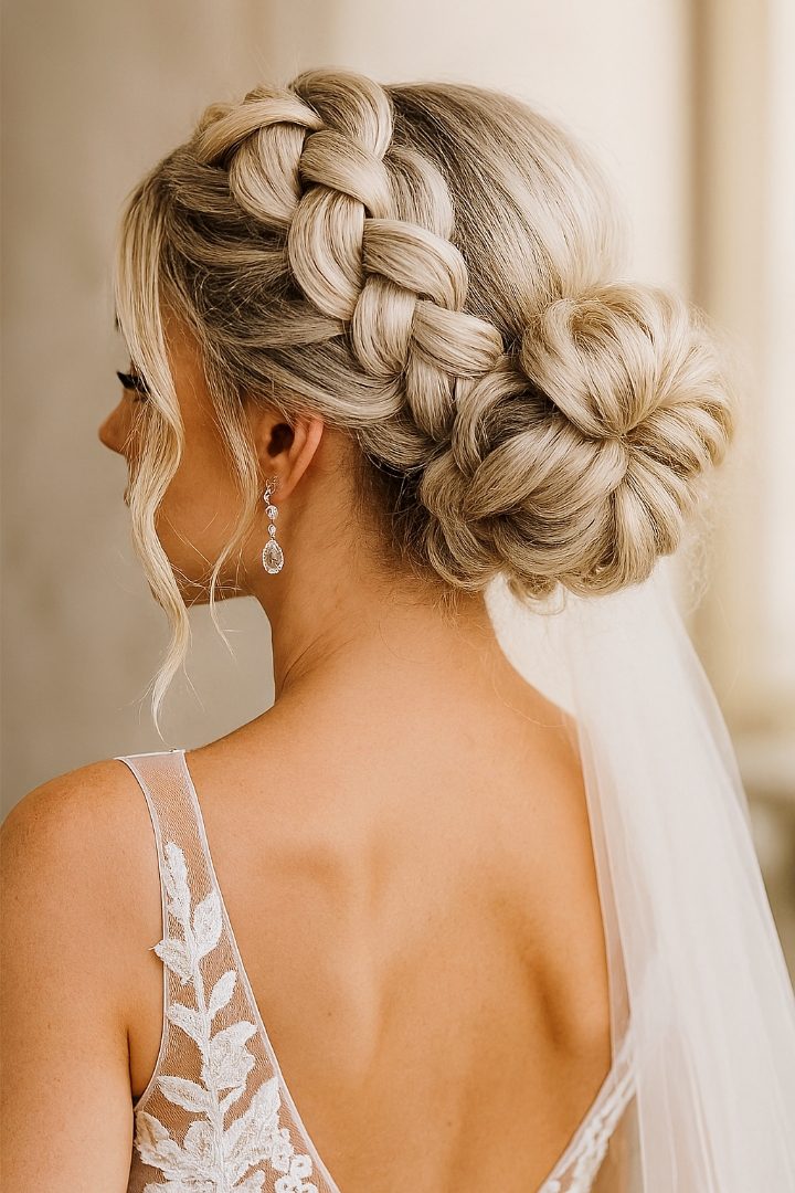 23 Stunning Wedding Dutch Braid Bun Ideas for Brides