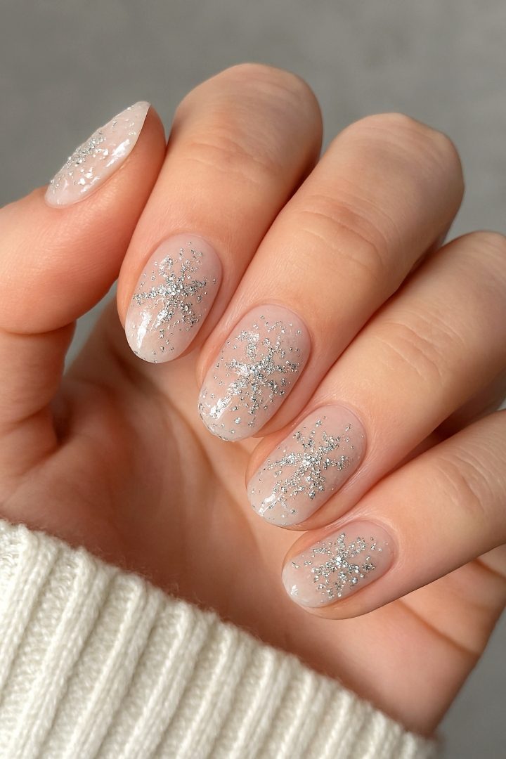 21 Cute Snowflake Nail Designs for a Magical Winter Look