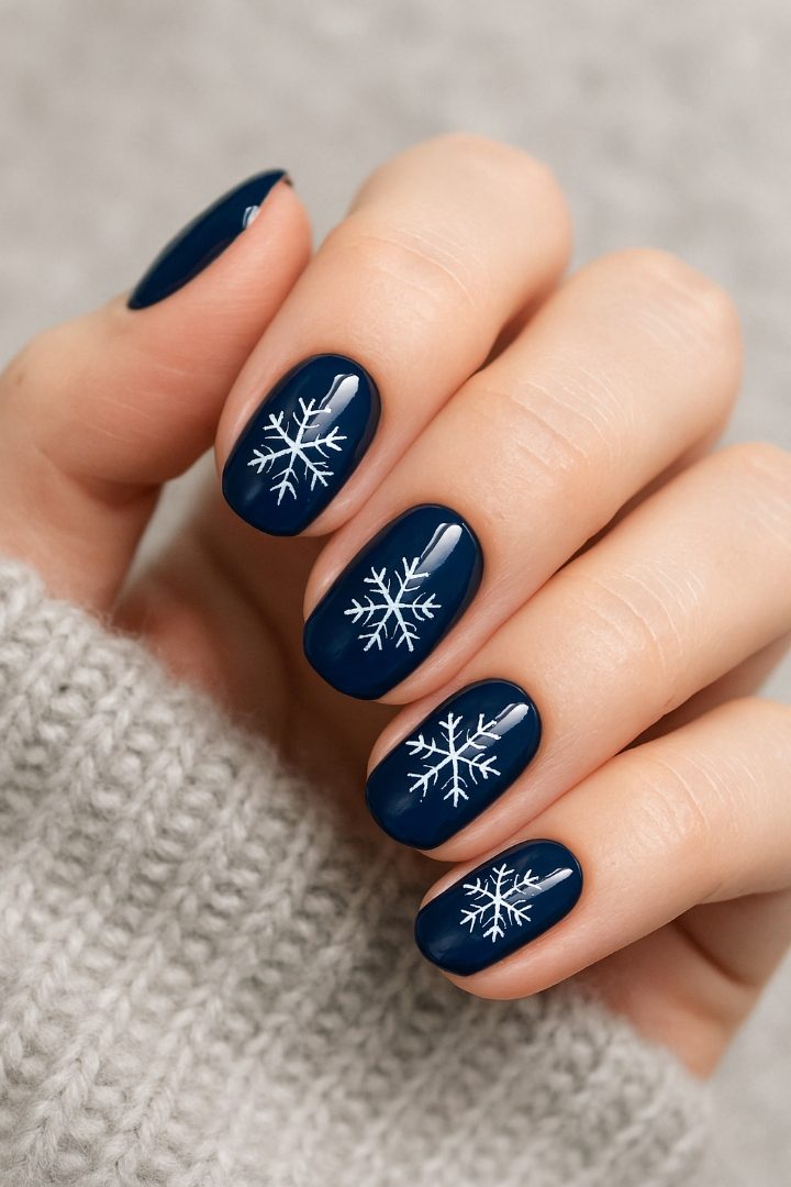21 Cute Snowflake Nail Designs for a Magical Winter Look