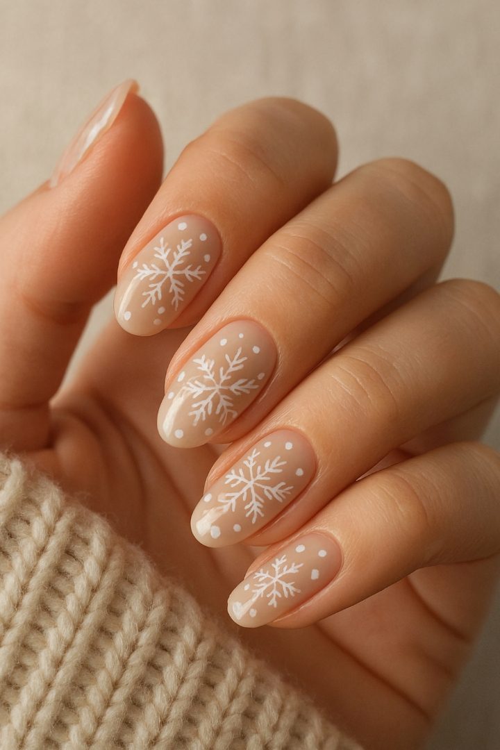21 Cute Snowflake Nail Designs for a Magical Winter Look