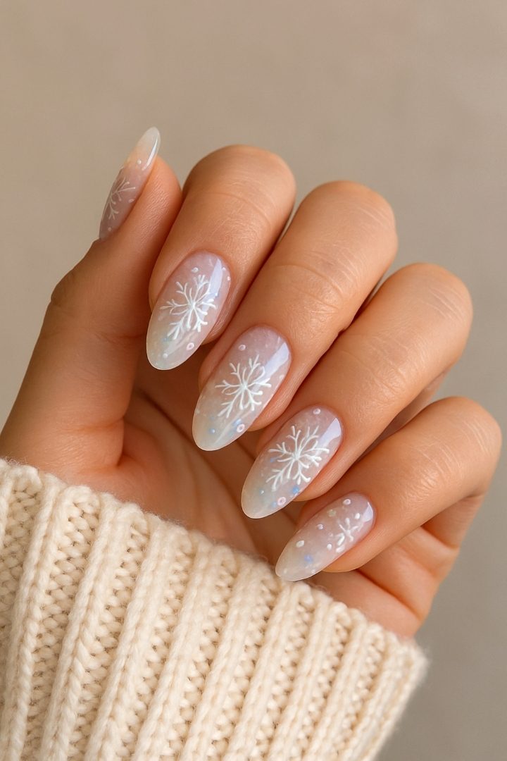 21 Cute Snowflake Nail Designs for a Magical Winter Look