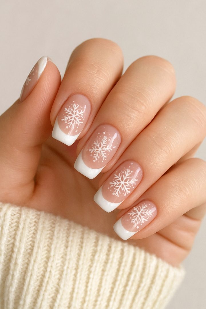21 Cute Snowflake Nail Designs for a Magical Winter Look