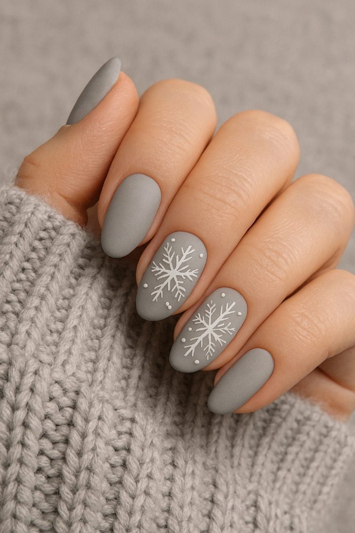 21 Cute Snowflake Nail Designs for a Magical Winter Look