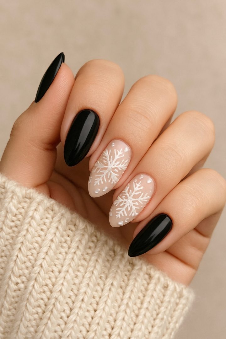 21 Cute Snowflake Nail Designs for a Magical Winter Look