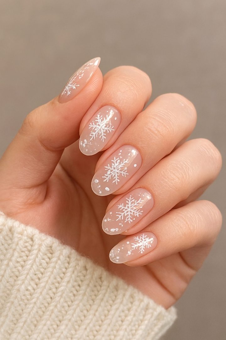 21 Cute Snowflake Nail Designs for a Magical Winter Look