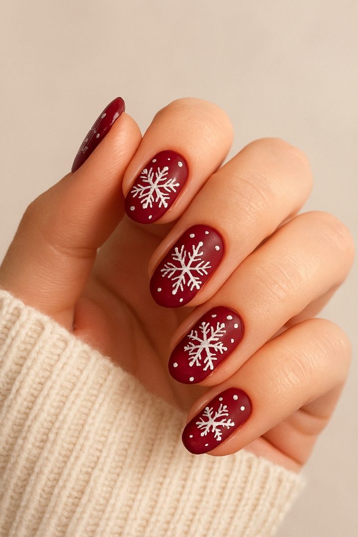 21 Cute Snowflake Nail Designs for a Magical Winter Look