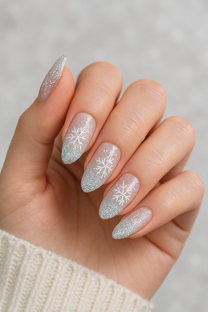 21 Cute Snowflake Nail Designs for a Magical Winter Look