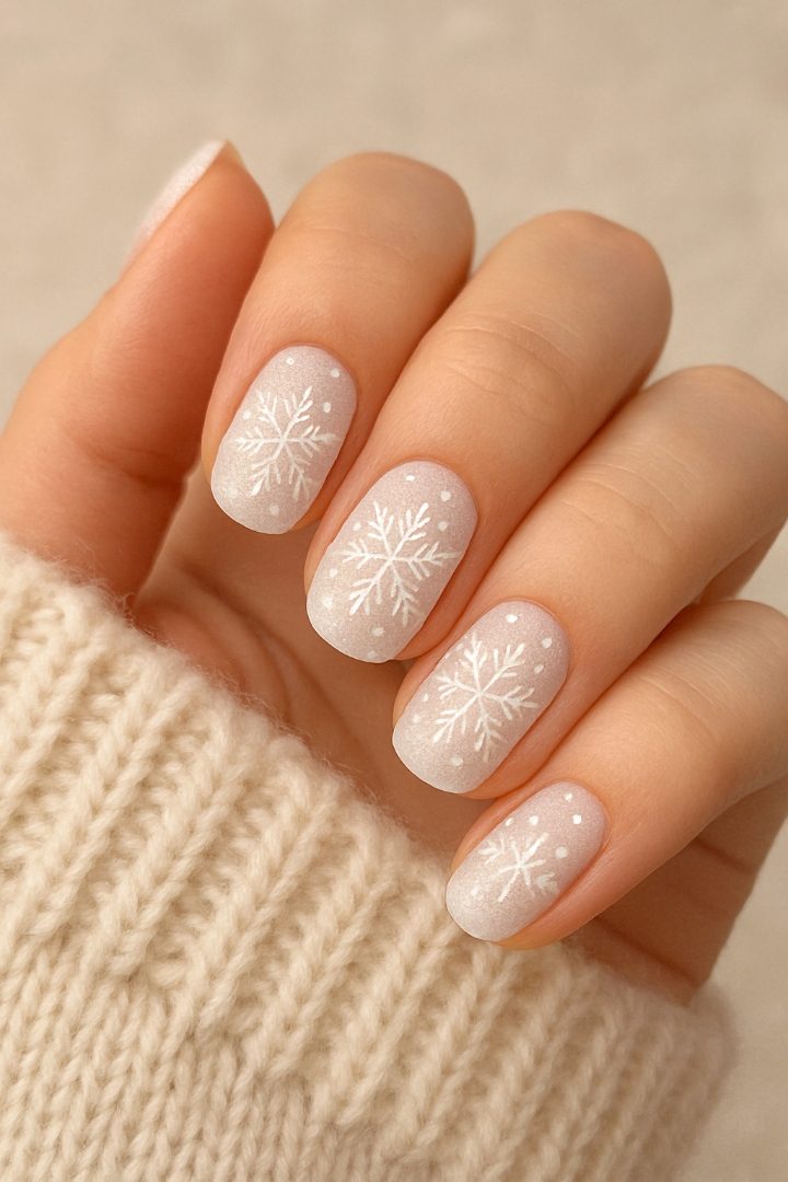 21 Cute Snowflake Nail Designs for a Magical Winter Look