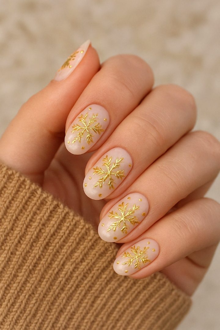 21 Cute Snowflake Nail Designs for a Magical Winter Look