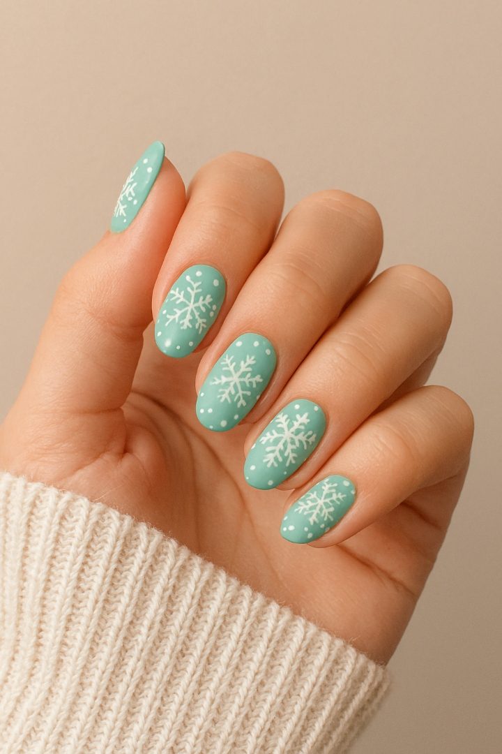 21 Cute Snowflake Nail Designs for a Magical Winter Look