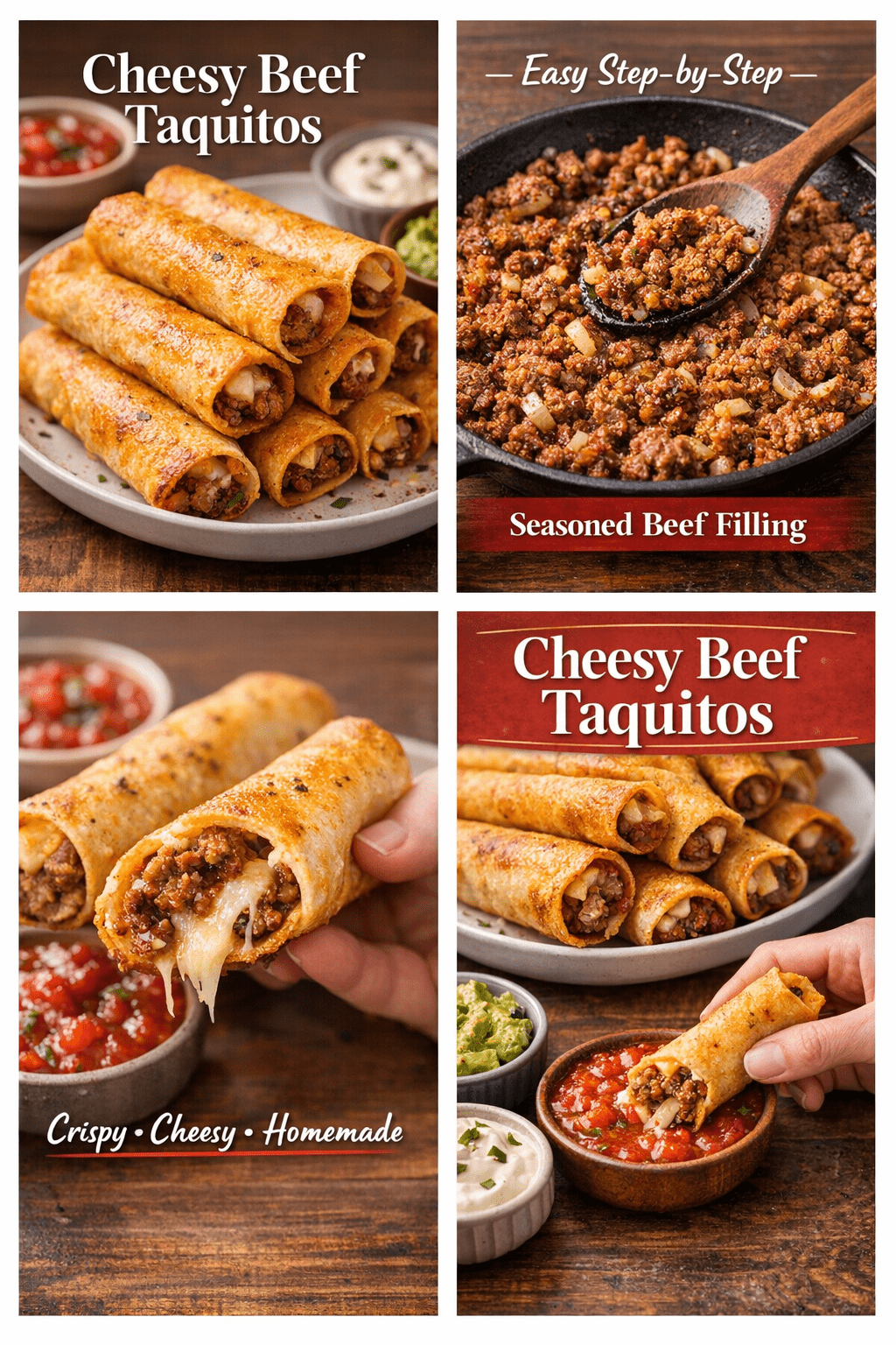 Easy Cheesy Beef Taquitos Recipe – Crispy, Cheesy & Homemade