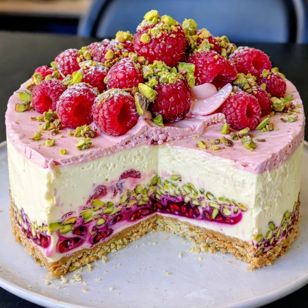 Raspberry Pistachio Cheesecake Recipe 