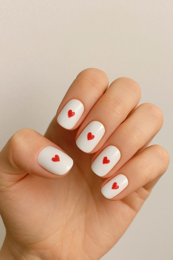 18 Simple Red and White Valentine Nail Designs That Are Sweet & Stylish
