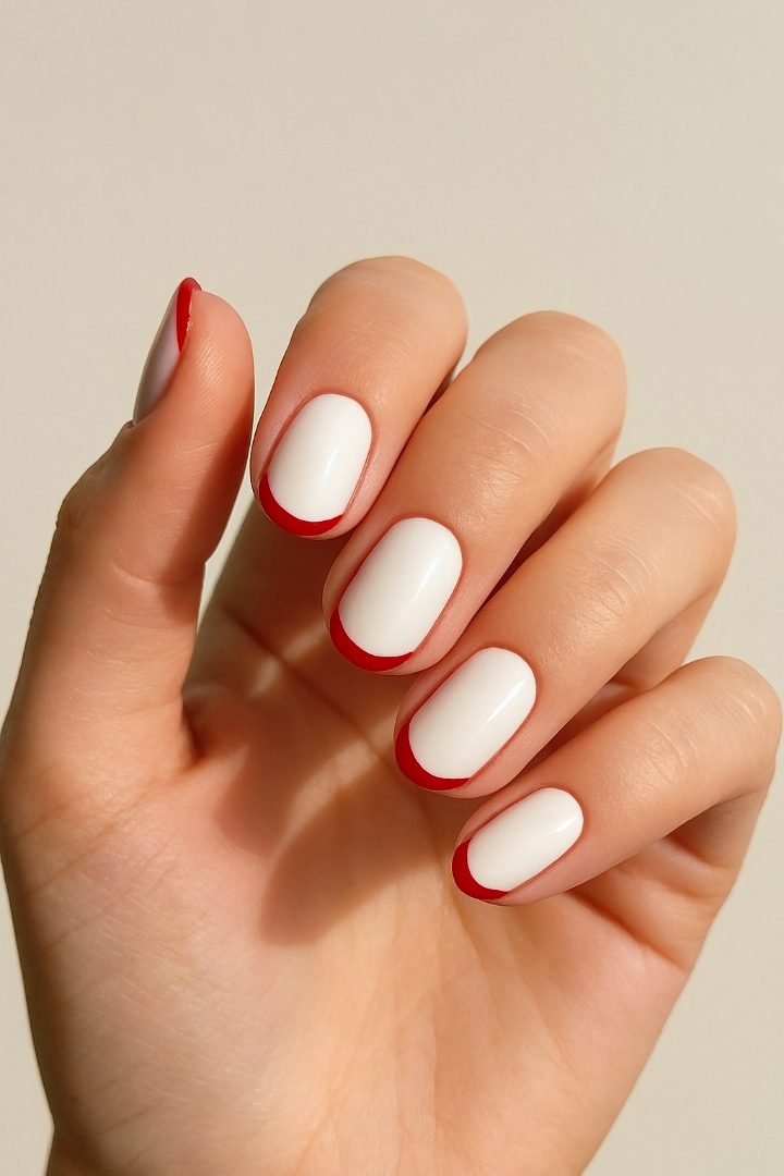 18 Simple Red and White Valentine Nail Designs That Are Sweet & Stylish