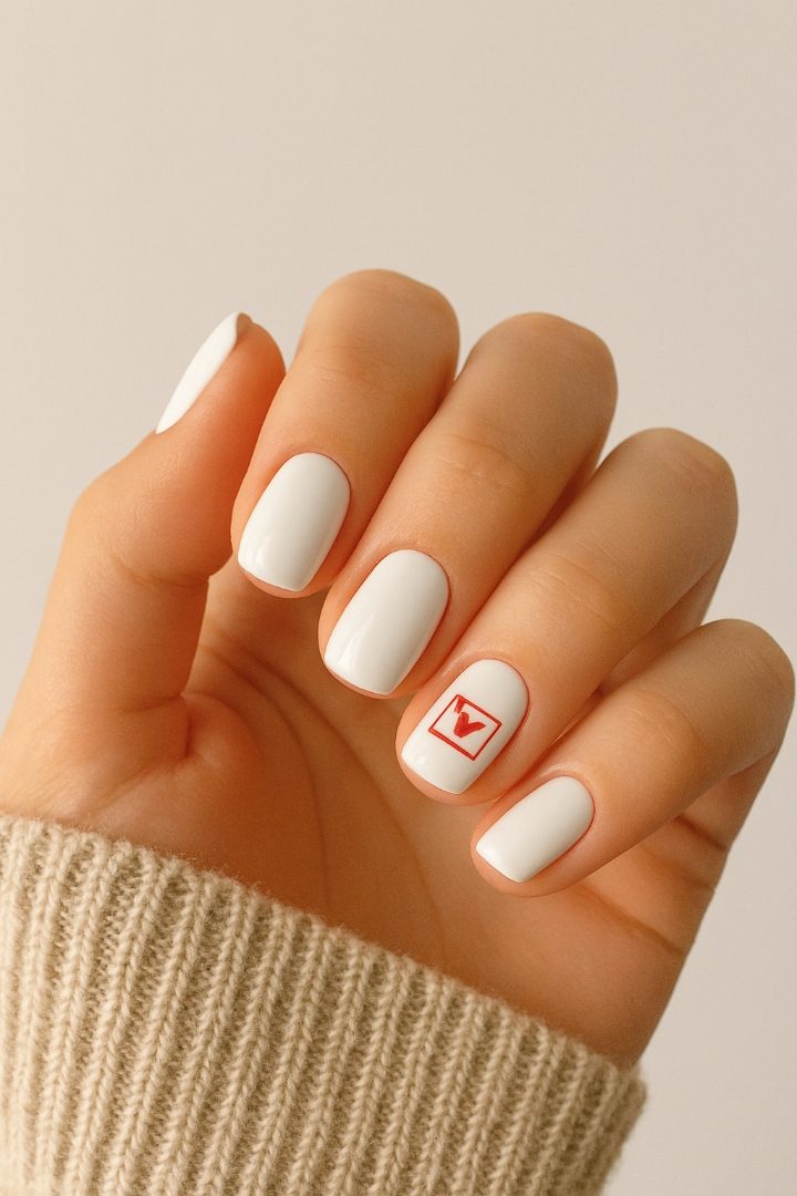 18 Simple Red and White Valentine Nail Designs That Are Sweet & Stylish