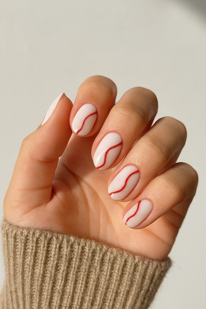 18 Simple Red and White Valentine Nail Designs That Are Sweet & Stylish