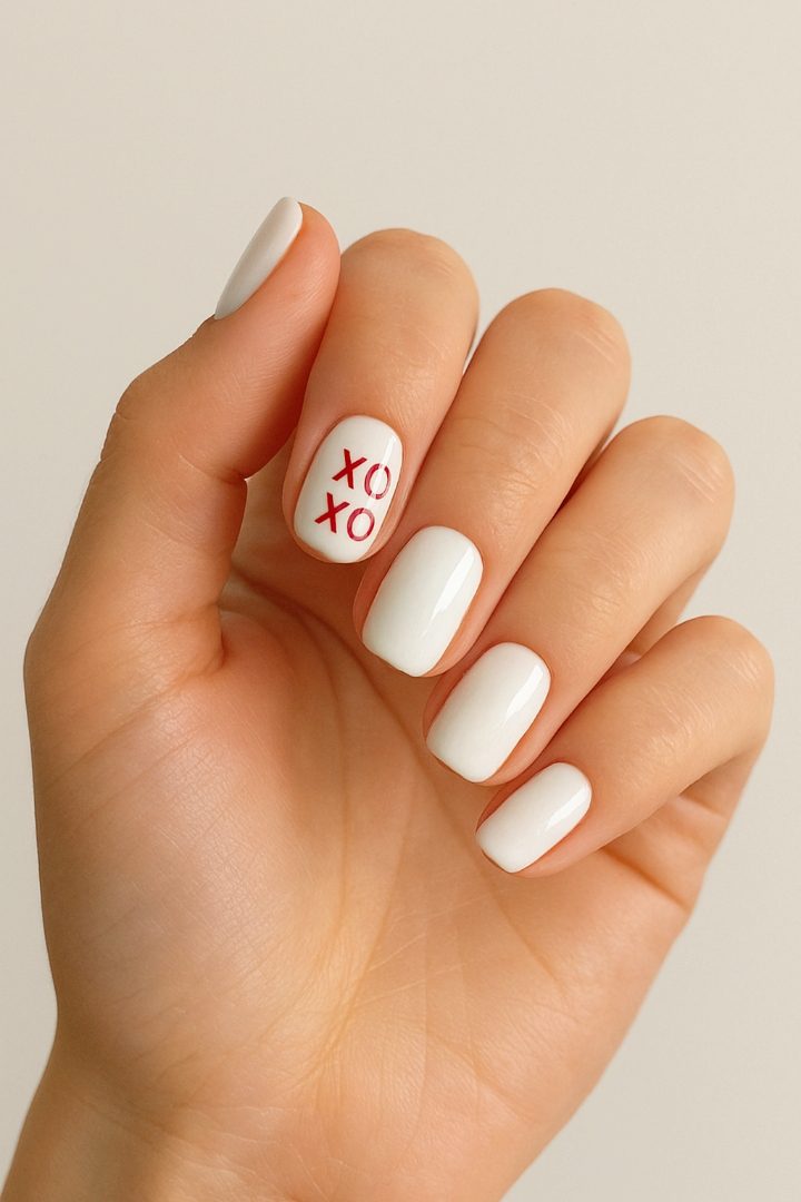 18 Simple Red and White Valentine Nail Designs That Are Sweet & Stylish