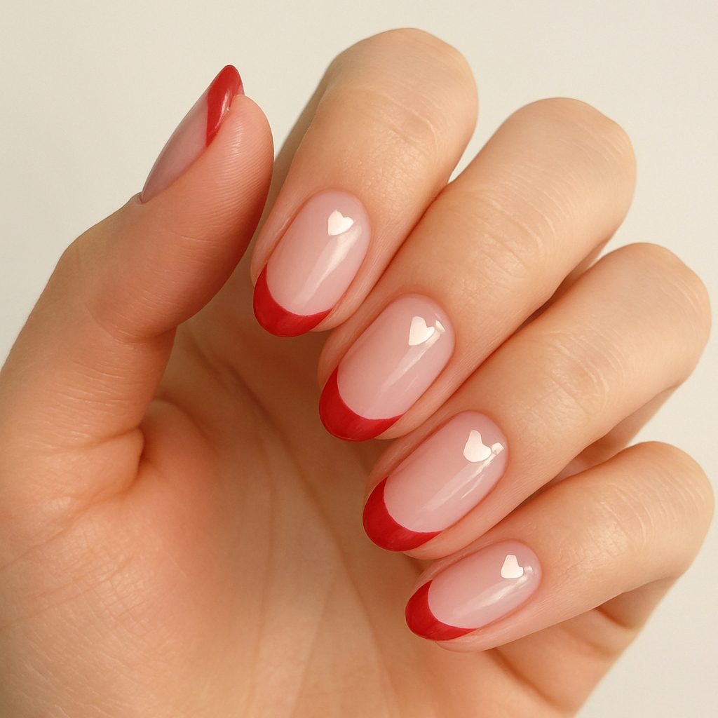18 Simple Red and White Valentine Nail Designs That Are Sweet & Stylish
