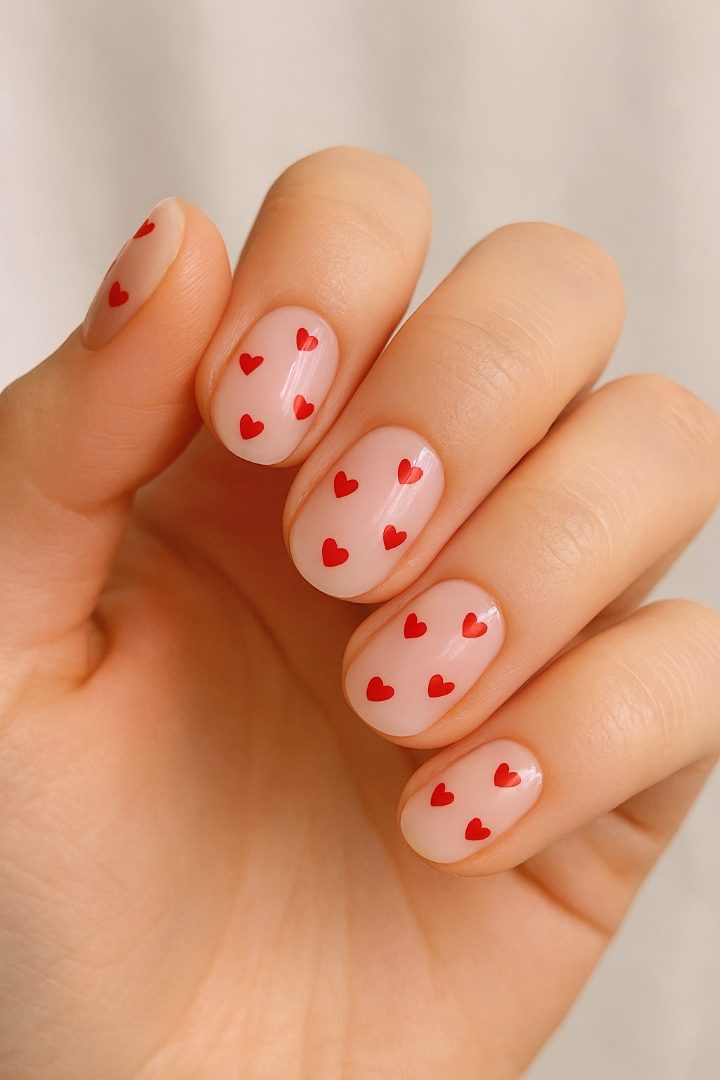 18 Simple Red and White Valentine Nail Designs That Are Sweet & Stylish