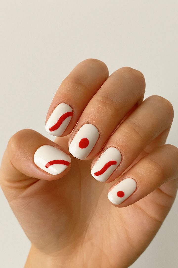 18 Simple Red and White Valentine Nail Designs That Are Sweet & Stylish